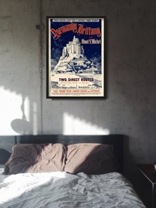 Retro plakát Vintage mont-st michel france