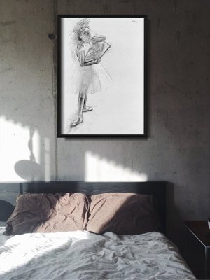 Retro plakát Tanečnice s fanouškem Edgar Degas