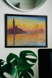 San Giorgio Maggiore v soumraku Claude Monet Retro plakát