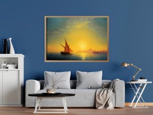 Západ slunce nad ischia Ivan Aivazovsky Retro plakát