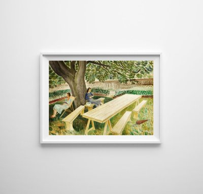 Eric ravilious dvě ženy v zahradě Retro plakát