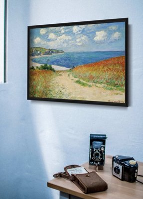 Claude Road mince na pšeničné pole v Pourville Plakát