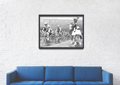 Retro plakát Tour de France Fotografie Jezdci projít Malorettes