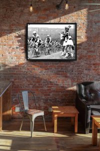 Retro plakát Tour de France Fotografie Jezdci projít Malorettes