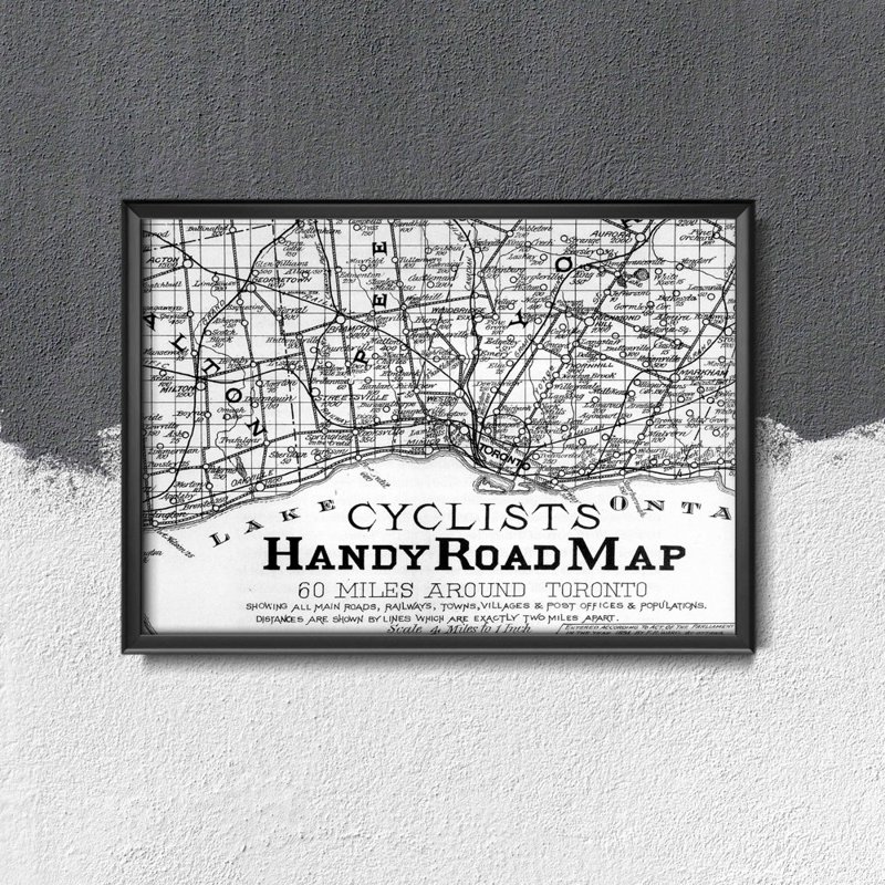 Retro plakát Mapa jízdních kol Mapa Toronto