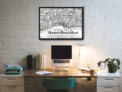Retro plakát Mapa jízdních kol Mapa Toronto