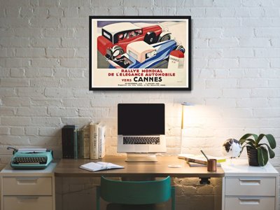 Designovy plakát Rallye Mondial de l'Elegance Automobile Vers Cannes