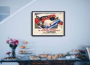 Designovy plakát Rallye Mondial de l'Elegance Automobile Vers Cannes