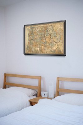 Retro plakát Průřezová mapa Washingtonu Oregon