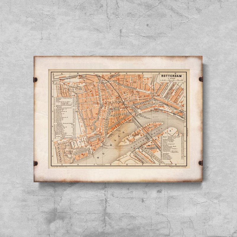 Retro plakát Stará mapa Toledo Španělsko