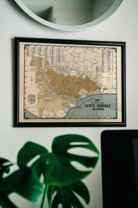 Dekorativní plakát Stará mapa Santa Barbara v Kalifornii