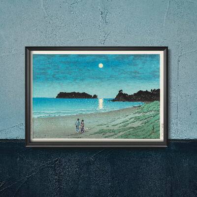 Plakát Jarní měsíc na pláži Ninomiya z Kawase Hasui