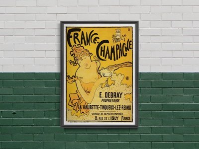 Retro plakát Francie Champagne