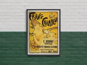Retro plakát Francie Champagne