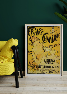 Retro plakát Francie Champagne