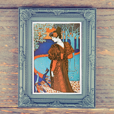 Plakát Lestampe Moderne, La Femme Au Paon