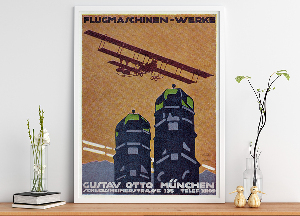 Plakát Flugmaschinen Werke Gustav Otto Munchen