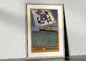 Plakát Strana kalendáře pro Norddeutscher Lloyd Bremen II