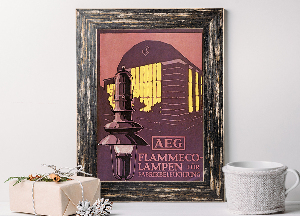 Retro plakát AEG Flammco Lampen Fur Fabrikbeleuchtung Cover Brožury