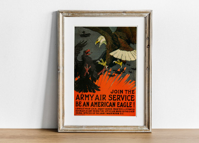 Retro plakát Připojte se k armádní letecké službě být americký orel