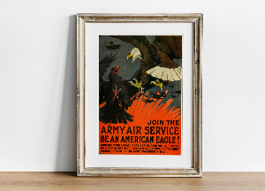 Retro plakát Připojte se k armádní letecké službě být americký orel