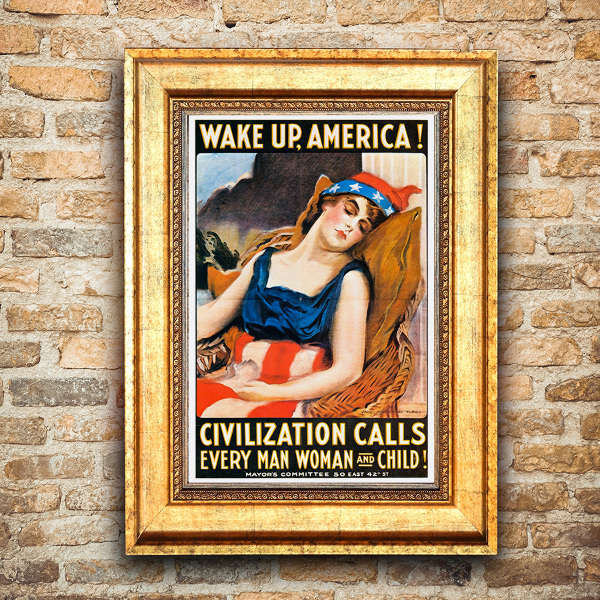 Retro plakát Probudit Ameriku