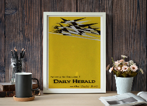 Retro plakát Prudký nárůst úspěchu denního heralda, reklamy ptáků