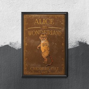 Retro plakát Alice v říši divů. Crazer od Cheshire