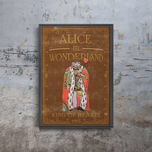 Retro plakát Alice v říši divů král Kier