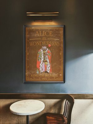 Retro plakát Alice v říši divů král Kier