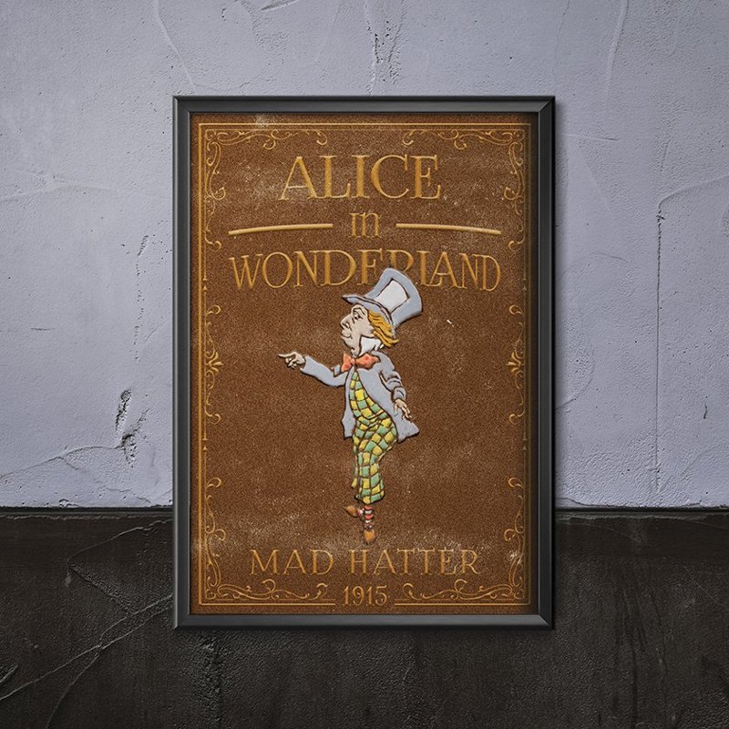 Retro plakát Alice v úžasu Crazy Hatter