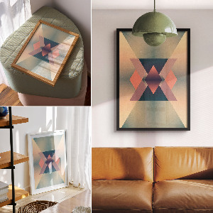 Plakát na zeď Pastelová geometrie