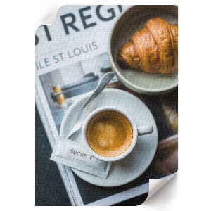 Plakát na zeď Káva a croissant