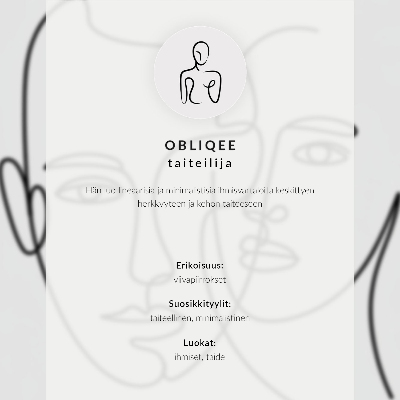 Plakát Liniová grafika obličeje