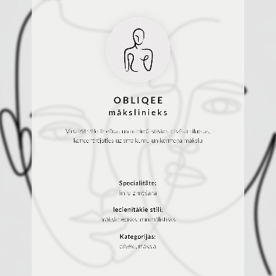 Plakát Liniová grafika obličeje