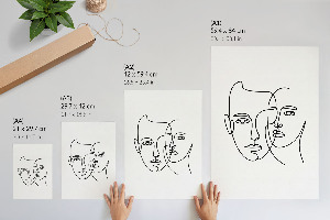 Plakát Liniová grafika obličeje
