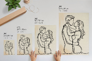 Tisk na plátno Láska lineart