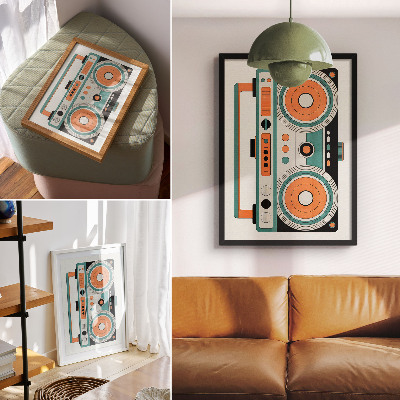 Dekorativní plakát Retro boombox