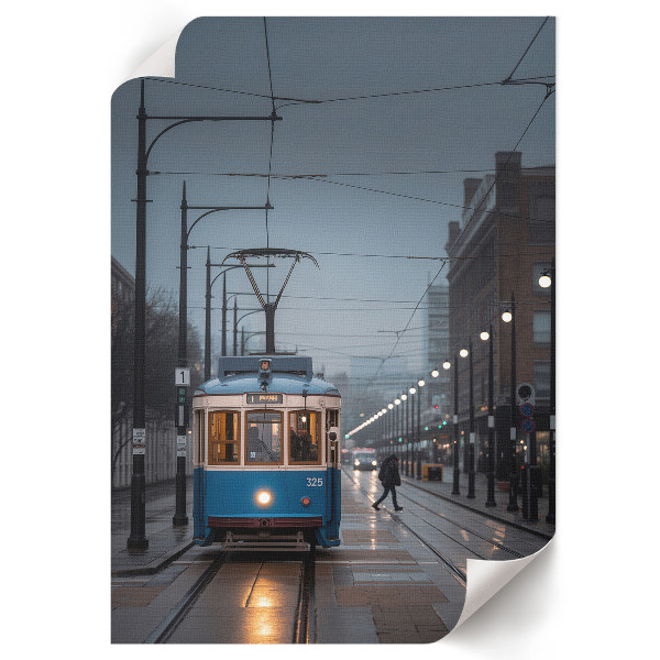 Tisk na plátno Modrá tramvaj