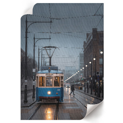Tisk na plátno Modrá tramvaj