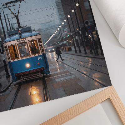 Tisk na plátno Modrá tramvaj