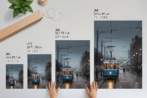 Tisk na plátno Modrá tramvaj