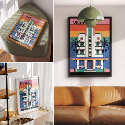 Dekorativní plakát Art Deco v Miami