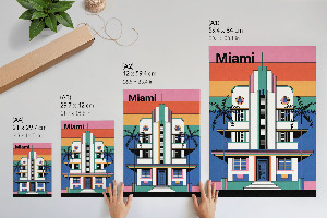 Dekorativní plakát Art Deco v Miami