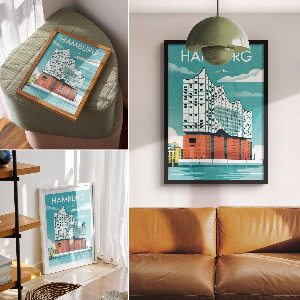 Dekorativní plakát Hamburská ilustrace