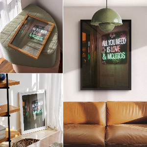 Nástěnný plakát Neonové Mojito