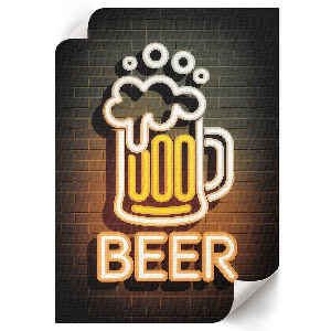 Dekorativní plakát Neonové pivo