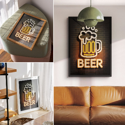 Dekorativní plakát Neonové pivo