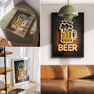 Dekorativní plakát Neonové pivo