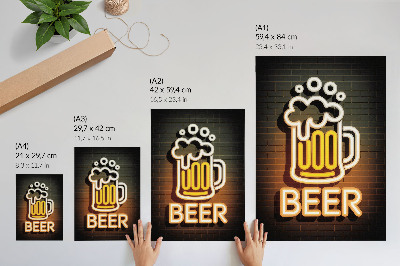Dekorativní plakát Neonové pivo